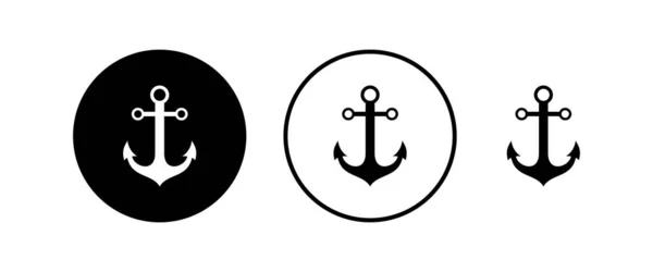 Anchor Icons Set Anchor Symbol Logo Anchor Marine Icon — Stock Vector