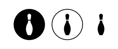 Bowling oyunu Pin Simgeleri ayarlandı. Bowling ikonu, top ve iğne