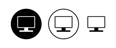 Bilgisayar simgeleri ayarlandı. PC Simge vektörü. Bilgisayar monitörü simgesi. Düz PC sembolü