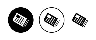 Gazete simgeleri ayarlandı. haber kağıt simgesi vektörü