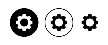 Simgeler ayarlanıyor. Vektör simgesi ayarlanıyor. Cog Ayarları Simge Sembolü. Dişliler