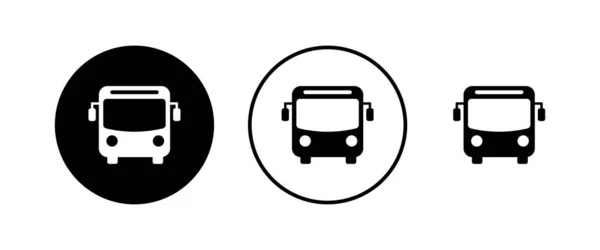 Conjunto Iconos Autobús Icono Vector Bus Símbolo Transporte Público — Archivo Imágenes Vectoriales