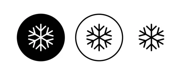Set Icone Con Fiocco Neve Vettore Icona Della Neve Simbolo — Vettoriale Stock