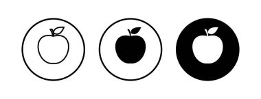 Elma simgeleri ayarlandı. Apple vektör simgesi