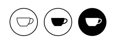 Kahve fincanı vektör simgeleri ayarlandı. Kahve fincanı ikonu. Kahve vektörü ikonu. Çay.