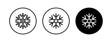 Kar tanesi simgeleri ayarlandı. Kar ikonu vektörü. Kışın sembolü, donmuş