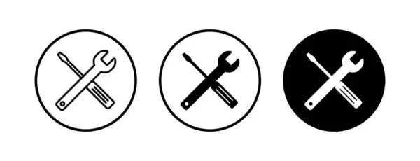 Reparatur Symbole Gesetzt Schraubenschlüssel Und Schraubenzieher Symbol Einstellungen Vektor Symbol — Stockvektor