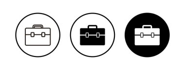 Evrak çantası simgeleri ayarlandı. Evrak çantası vektör simgesi