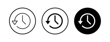 Tarih simgeleri ayarlandı. Geçmiş vektör simgesi