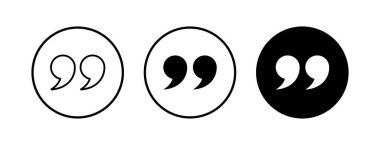 Alıntı simgeleri ayarlandı. Alıntı işareti simgesi. Tırnak işareti sembolü.