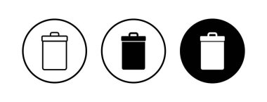 Çöp simgeleri ayarlandı. Çöp kutusu simgesi. Simge vektörünü sil