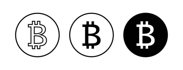 Bitcoin Signe Icônes Ensemble Crypto Symbole Monnaie Blockchain Crypto Monnaie — Image vectorielle