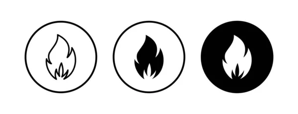 Iconos Fuego Activados Fuego Llama Icono Plantilla — Archivo Imágenes Vectoriales