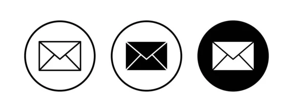 Icônes Mail Réglées Icône Mail Illustration Enveloppe Message — Image vectorielle