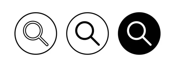 Suchsymbole Gesetzt Glasvektorsymbol Lupensymbol Suchen Finden — Stockvektor
