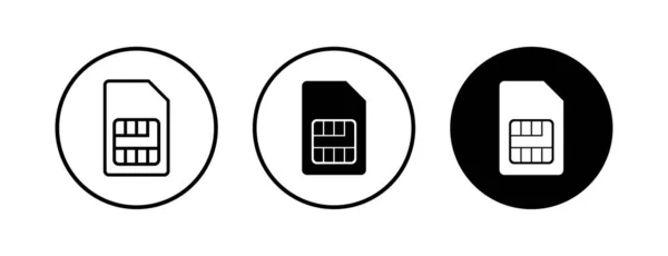 Simカードのアイコンセットベクトル モバイルスロットアイコン 携帯電話のSimカードチップ — ストックベクタ