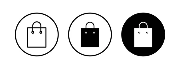 Boodschappentas Pictogrammen Ingesteld Shopping Bag Vector Pictogram — Stockvector