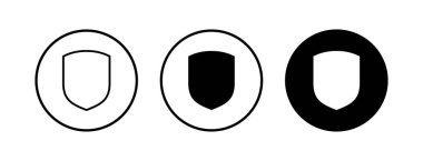 Kalkan vektör simgeleri ayarlandı. Koruma ikonu vektörü. Güvenlik vektör simgesi