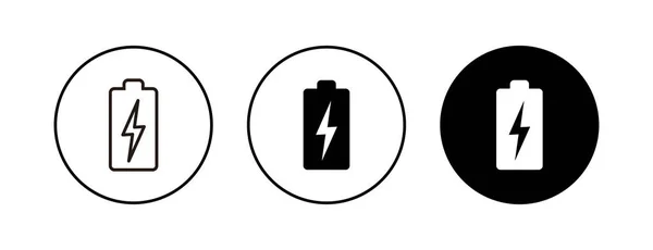 Icônes Batterie Réglées Icône Vectorielle Batterie — Image vectorielle