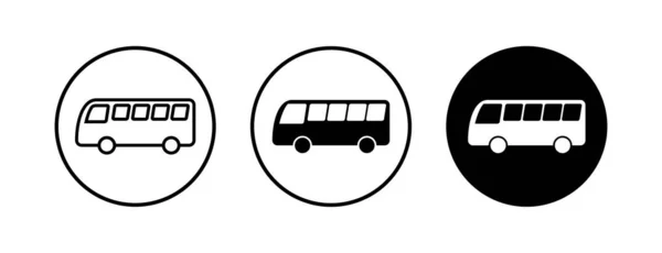 Bus Icons Set Bus Vector Icon Public Transport Symbol — Stock Vector