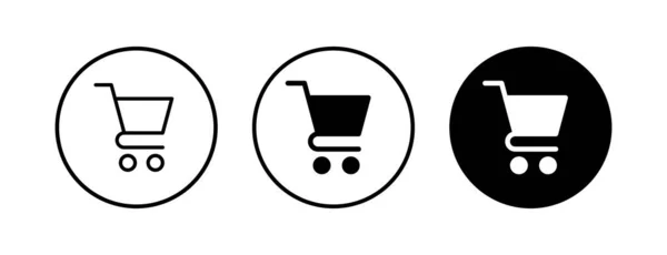 Conjunto Iconos Compras Icono Carrito Compras Icono Cesta Carro — Vector de stock