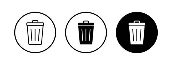 Çöp Simgeleri Ayarlandı Çöp Kutusu Simgesi Simge Vektörünü Sil — Stok Vektör