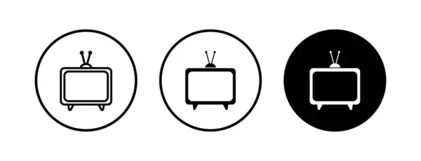 Conjunto Iconos Vectoriales Icono Televisión — Archivo Imágenes Vectoriales