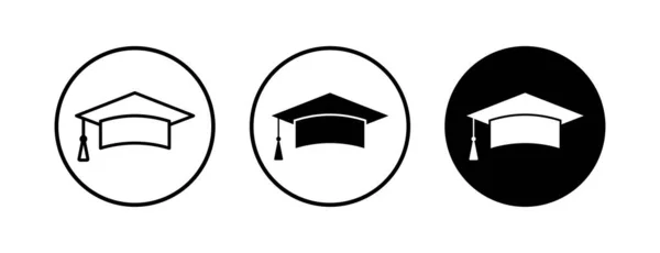 Iconos Educación Establecen Vector Icono Tapa Graduación Graduado Estudiantes Cap Gráficos vectoriales