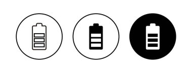 Batarya simgeleri ayarlandı. Pil vektör simgesi