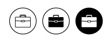 Evrak çantası simgeleri ayarlandı. Evrak çantası vektör simgesi