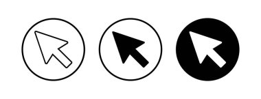 Simgeler ayarlandı. İmleç simgesi. Bilgisayar faresi imleç siyah ok simgelerine tıklayın