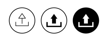 Simgeleri yükle. İşaret simgesini yükle. Gönderme düğmesi. Sembol yükle.