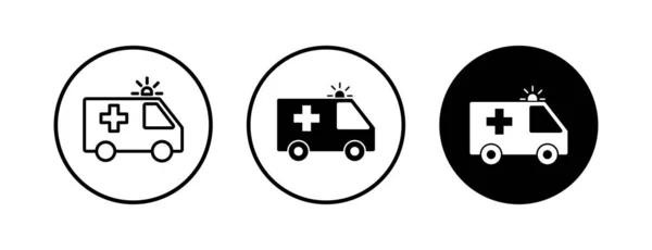 Ambulansikoner Inställda Ambulans Ikon Design — Stock vektor