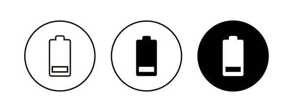 Batterie Symbole Gesetzt Akku Vektorsymbol — Stockvektor