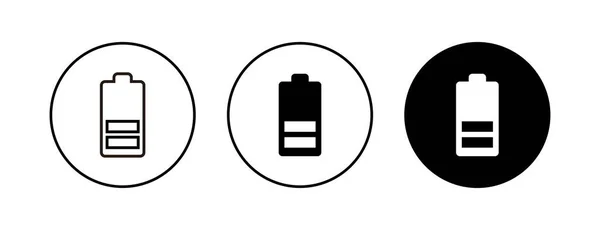 Batterijpictogrammen Ingesteld Pictogram Batterijvector — Stockvector