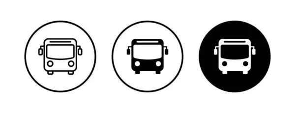 Conjunto Iconos Autobús Icono Vector Bus Símbolo Transporte Público — Archivo Imágenes Vectoriales