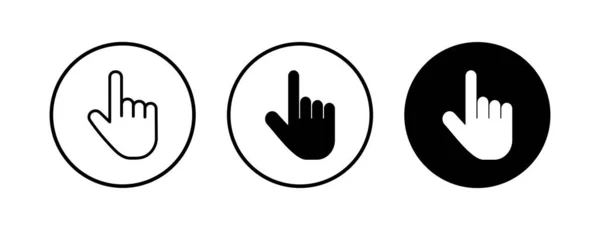 Hand Cursor Icons Set Hand Click Icon Finger Pointer Isolated — Stock Vector