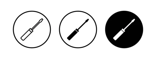 Icônes Tournevis Réglées Icône Vectorielle Tournevis — Image vectorielle