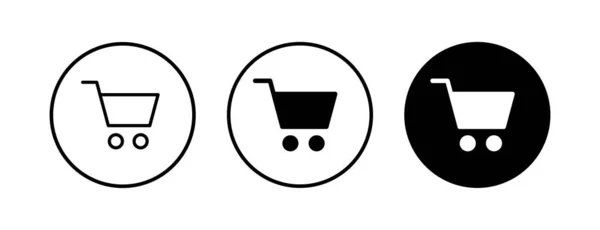 Alışveriş Ikonları Ayarlandı Alışveriş Arabası Ikonu Basket Ikonu Trolley — Stok Vektör