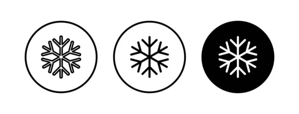 Sneeuwvlok Pictogrammen Ingesteld Sneeuw Icoon Vector Symbool Van Winter Bevroren — Stockvector