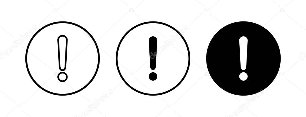 Exclamation danger sign vector icon set. attention sign icon. Hazard warning attention sign. icon alert. Risk