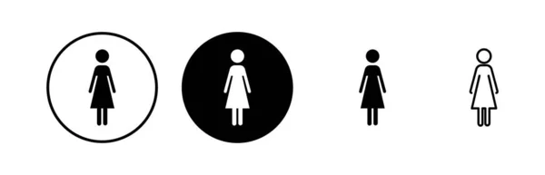 Frauensymbolvektor Toilettenschild Frau Toilette Zeichen Vektor Weibliche Ikone — Stockvektor