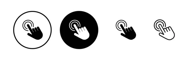 Hand Cursor Symbole Gesetzt Klicken Sie Hand Auf Das Symbol — Stockvektor