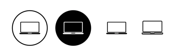 Ikony Laptopa Ustawione Ikona Wektora Laptopa — Wektor stockowy