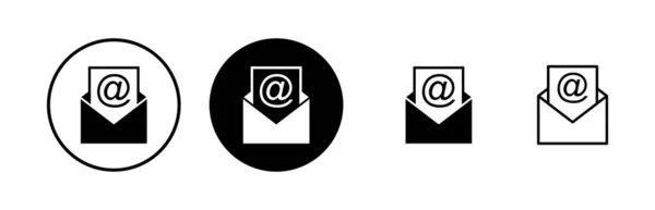 Post Pictogrammen Ingesteld Mail Icoon Envelop Illustratie Bericht — Stockvector