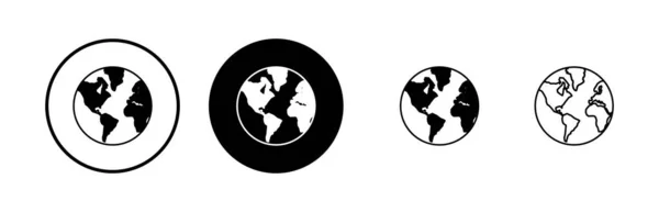Symbole Für Die Weltkarte Gesetzt Symbolvektor Der Welt — Stockvektor