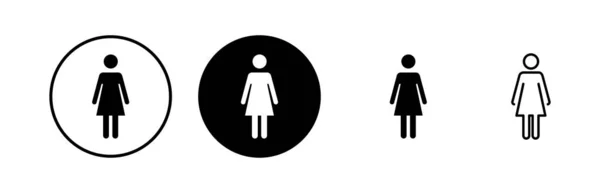 Vrouw Icoon Vector Toiletbord Vrouw Toilet Teken Vector Vrouwelijk Pictogram — Stockvector