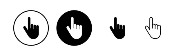 Handcursor Pictogrammen Ingesteld Handklik Pictogram Vingerwijzer Geïsoleerde Vector — Stockvector