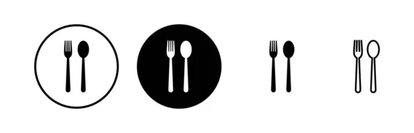 餐厅图标设置 勺子和刀具图标 食物图标 — 图库矢量图片