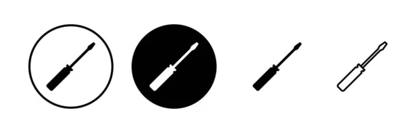 Skruvmejselikoner Inställda Vektorikon För Skruvmejsel — Stock vektor